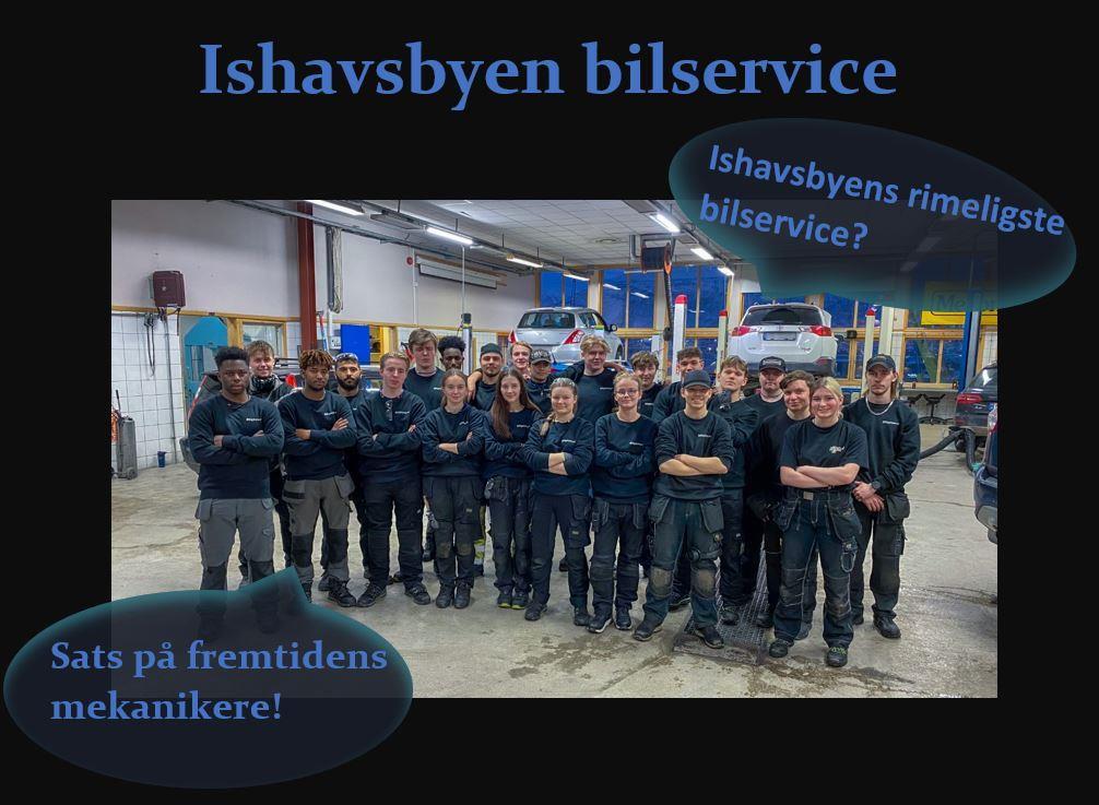 Bilde av elevene i Ungdomsbedriften Ishavsbyen bilservice - Klikk for stort bilde