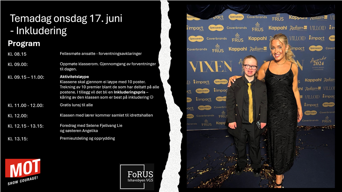 Plakat Program for Temadagen om inkludering - Klikk for stort bilde
