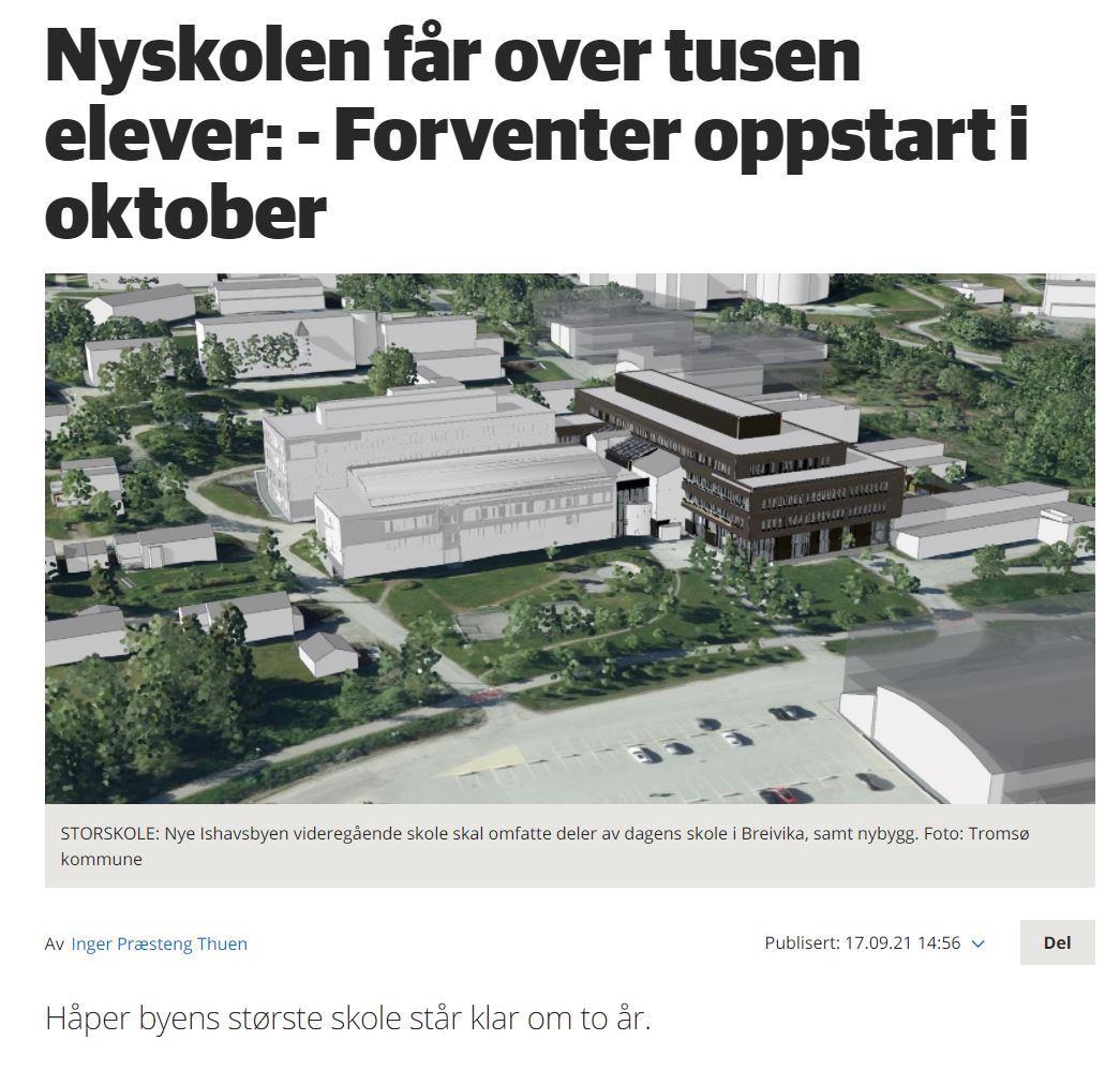 Nytt skolebygg med byggestart i oktober 2021 - Klikk for stort bilde